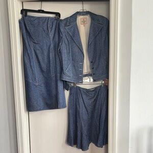 Women's Blue Denim Skirt and Jacket Set